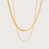 Herringbone & Rope Layered Necklace