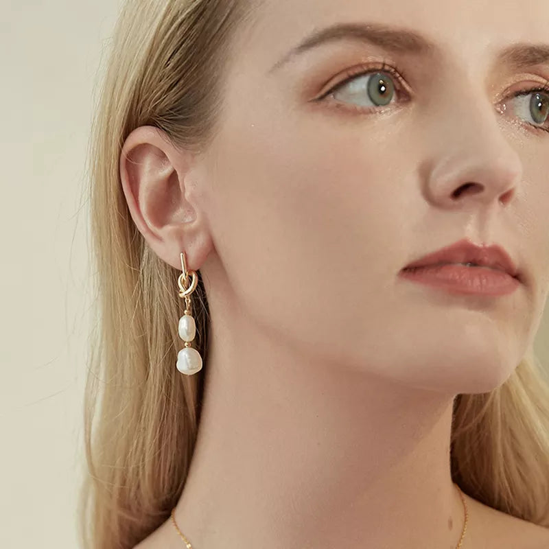 Pearl Drop Earrings-Earrings-Cadena Jewellery